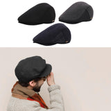 Maxbell Mens Beret Hat Casual Winter Retro Newsboy Hat for Traveling Fishing Camping Black