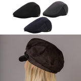 Maxbell Mens Beret Hat Casual Winter Retro Newsboy Hat for Traveling Fishing Camping Black