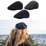 Maxbell Mens Beret Hat Casual Winter Retro Newsboy Hat for Traveling Fishing Camping Black