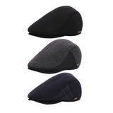 Maxbell Mens Beret Hat Casual Winter Retro Newsboy Hat for Traveling Fishing Camping Black