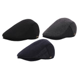 Maxbell Mens Beret Hat Casual Winter Retro Newsboy Hat for Traveling Fishing Camping Black