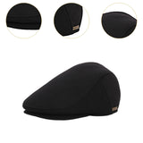 Maxbell Mens Beret Hat Casual Winter Retro Newsboy Hat for Traveling Fishing Camping Black