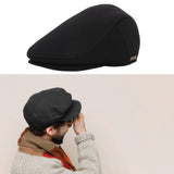 Maxbell Mens Beret Hat Casual Winter Retro Newsboy Hat for Traveling Fishing Camping Black