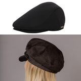 Maxbell Mens Beret Hat Casual Winter Retro Newsboy Hat for Traveling Fishing Camping Black