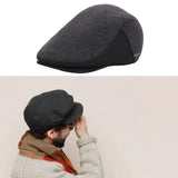 Maxbell Mens Beret Hat Casual Winter Retro Newsboy Hat for Traveling Fishing Camping Gray