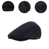 Maxbell Mens Beret Hat Casual Winter Retro Newsboy Hat for Traveling Fishing Camping Navy