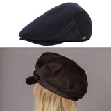 Maxbell Mens Beret Hat Casual Winter Retro Newsboy Hat for Traveling Fishing Camping Navy