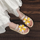 Maxbell Women Chrysanthemum Slippers Sandals Beach Slides for Party Wedding Shopping 36 to 37