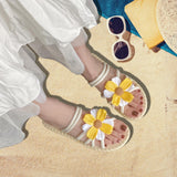 Maxbell Women Chrysanthemum Slippers Sandals Beach Slides for Party Wedding Shopping 36 to 37