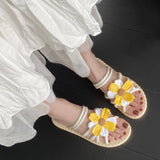Maxbell Women Chrysanthemum Slippers Sandals Beach Slides for Party Wedding Shopping 40 to 41