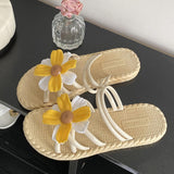 Maxbell Women Chrysanthemum Slippers Sandals Beach Slides for Party Wedding Shopping 40 to 41
