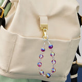 Maxbell Phone Charm Strap Ornament Fashion Phone Accessories Pendant Beaded Bracelet Purple