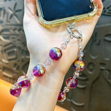 Maxbell Phone Charm Strap Ornament Fashion Phone Accessories Pendant Beaded Bracelet Purple
