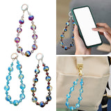 Maxbell Phone Charm Strap Ornament Fashion Phone Accessories Pendant Beaded Bracelet Purple