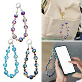 Maxbell Phone Charm Strap Ornament Fashion Phone Accessories Pendant Beaded Bracelet Purple