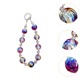 Maxbell Phone Charm Strap Ornament Fashion Phone Accessories Pendant Beaded Bracelet Purple