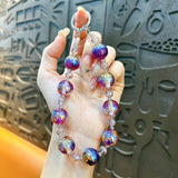 Maxbell Phone Charm Strap Ornament Fashion Phone Accessories Pendant Beaded Bracelet Purple