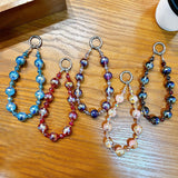 Maxbell Phone Charm Strap Ornament Fashion Phone Accessories Pendant Beaded Bracelet Purple
