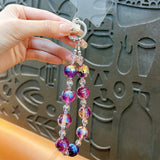 Maxbell Phone Charm Strap Ornament Fashion Phone Accessories Pendant Beaded Bracelet Purple