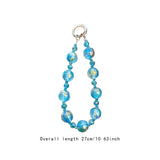 Maxbell Phone Charm Strap Ornament Fashion Phone Accessories Pendant Beaded Bracelet Blue
