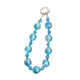 Maxbell Phone Charm Strap Ornament Fashion Phone Accessories Pendant Beaded Bracelet Blue