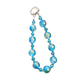 Maxbell Phone Charm Strap Ornament Fashion Phone Accessories Pendant Beaded Bracelet Blue