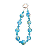 Maxbell Phone Charm Strap Ornament Fashion Phone Accessories Pendant Beaded Bracelet Blue