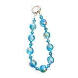 Maxbell Phone Charm Strap Ornament Fashion Phone Accessories Pendant Beaded Bracelet Blue