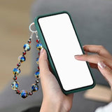 Maxbell Phone Charm Strap Ornament Fashion Phone Accessories Pendant Beaded Bracelet Black