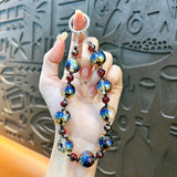 Maxbell Phone Charm Strap Ornament Fashion Phone Accessories Pendant Beaded Bracelet Black