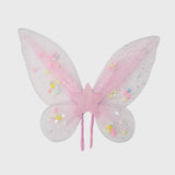 Maxbell 3 Pieces Fairy Wings Tutu Skirt and Stick Set for Girls Cute Princess Cosplay Pink