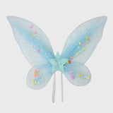 Maxbell 3 Pieces Fairy Wings Tutu Skirt and Stick Set for Girls Cute Princess Cosplay Blue