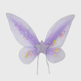 Maxbell 3 Pieces Fairy Wings Tutu Skirt and Stick Set for Girls Cute Princess Cosplay Purple
