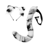 Maxbell Cat Ears and Tail Set Plush Ears Headband for Holiday Animals Themed Parties