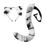 Maxbell Cat Ears and Tail Set Plush Ears Headband for Holiday Animals Themed Parties