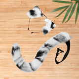 Maxbell Cat Ears and Tail Set Plush Ears Headband for Holiday Animals Themed Parties