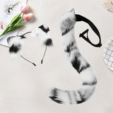 Maxbell Cat Ears and Tail Set Plush Ears Headband for Holiday Animals Themed Parties