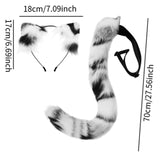 Maxbell Cat Ears and Tail Set Plush Ears Headband for Holiday Animals Themed Parties