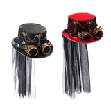 Maxbell Steampunk Top Hat for Adults Gothic Fedora for Theme Party Role Play