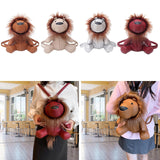 Maxbell Leather Backpack Creative Realistic Funny Rucksack for Cat Lovers Kids Women Brown