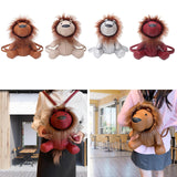 Maxbell Leather Backpack Creative Realistic Funny Rucksack for Cat Lovers Kids Women Brown