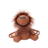 Maxbell Leather Backpack Creative Realistic Funny Rucksack for Cat Lovers Kids Women Brown