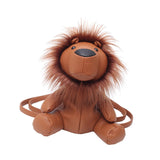 Maxbell Leather Backpack Creative Realistic Funny Rucksack for Cat Lovers Kids Women Brown