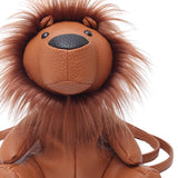 Maxbell Leather Backpack Creative Realistic Funny Rucksack for Cat Lovers Kids Women Brown