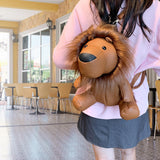 Maxbell Leather Backpack Creative Realistic Funny Rucksack for Cat Lovers Kids Women Brown