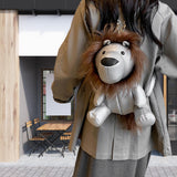 Maxbell Leather Backpack Creative Realistic Funny Rucksack for Cat Lovers Kids Women Silver