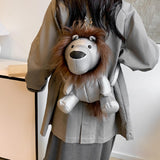 Maxbell Leather Backpack Creative Realistic Funny Rucksack for Cat Lovers Kids Women Silver