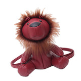 Maxbell Leather Backpack Creative Realistic Funny Rucksack for Cat Lovers Kids Women Red