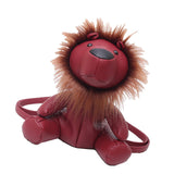 Maxbell Leather Backpack Creative Realistic Funny Rucksack for Cat Lovers Kids Women Red