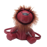 Maxbell Leather Backpack Creative Realistic Funny Rucksack for Cat Lovers Kids Women Red